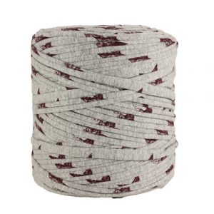 Trapilho XL gris et aubergine - Bobine, pelote de t-shirt yarn, Hooked, zpagetti, trapillo. Fil de tissu recyclé pour crochet