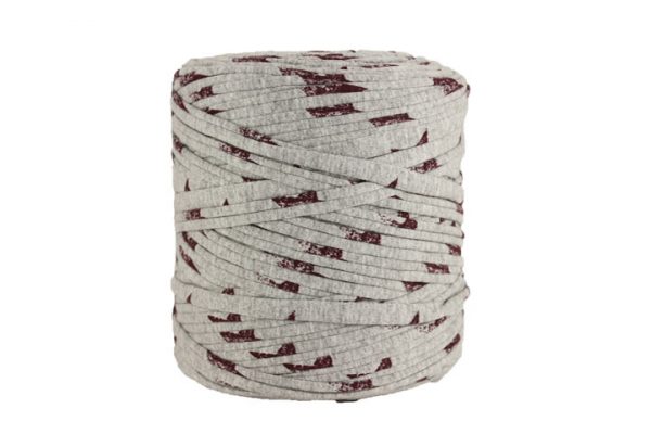 Trapilho XL gris et aubergine - Bobine, pelote de t-shirt yarn, Hooked, zpagetti, trapillo. Fil de tissu recyclé pour crochet