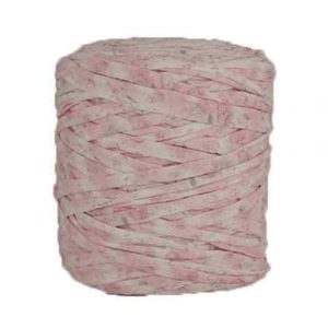 Trapilho XL imprimé fleuri rose et blanc - Bobine, pelote de t-shirt yarn, Hooked, zpagetti, trapillo. Fil de tissu recyclé pour crochet