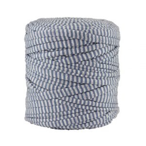 Trapilho XL rayé bleu et gris- Bobine, pelote de t-shirt yarn, Hooked, zpagetti, trapillo. Fil de tissu recyclé pour crochet et tricot