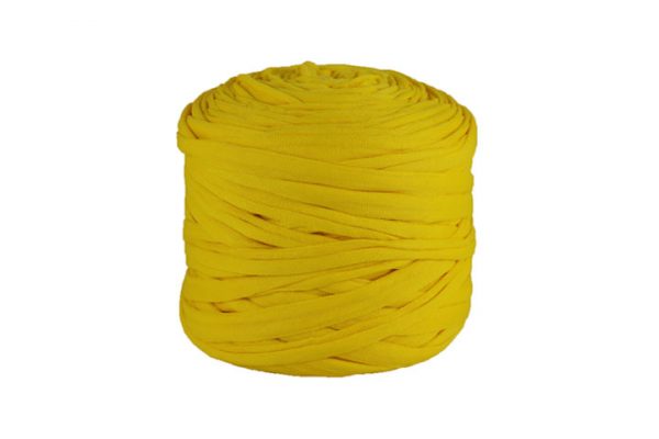 Trapilho léger jaune citron - Bobine, pelote de t-shirt yarn, Hooked, zpagetti, trapillo. Fil de tissu recyclé pour crochet et tricot