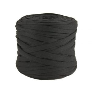 Trapilho léger noir - Bobine, pelote de t-shirt yarn, Hooked, zpagetti, trapillo. Fil de tissu recyclé pour crochet et tricot