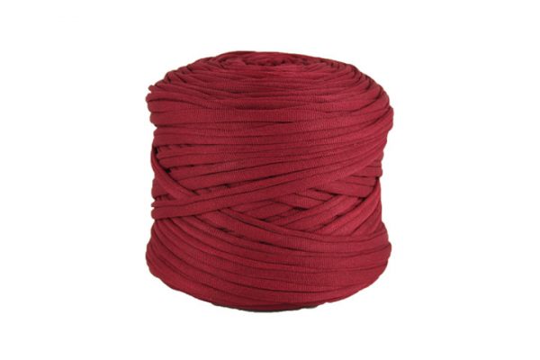 Trapilho léger bordeaux - Bobine, pelote de t-shirt yarn, Hooked, zpagetti, trapillo. Fil de tissu recyclé pour crochet et tricot
