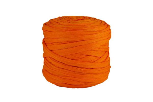 Trapilho léger mandarine - Bobine, pelote de t-shirt yarn, Hooked, zpagetti, trapillo. Fil de tissu recyclé pour crochet et tricot