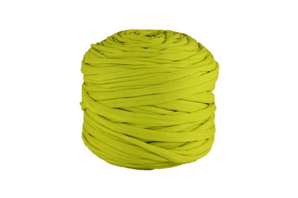Trapilho léger vert chartreuse - Bobine, pelote de t-shirt yarn, Hooked, zpagetti, trapillo. Fil de tissu recyclé pour crochet et tricot