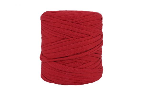 Trapilho rouge écrevisse - Bobine, pelote de t-shirt yarn, Hooked, zpagetti, trapillo. Fil de tissu recyclé pour crochet, tricot, tissage, macramé