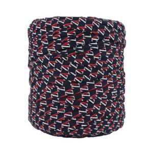 Trapilho imprimé marine rouge - Bobine, pelote de t-shirt yarn, Hooked, zpagetti, trapillo. Fil de tissu recyclé pour crochet, tricot, tissage, macramé