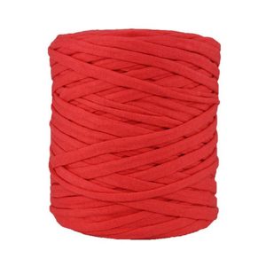 Trapilho rouge - Bobine, pelote de t-shirt yarn, Hooked, zpagetti, trapillo. Fil de tissu recyclé en jersey pour crochet, tricot, tissage, macramé, bijoux