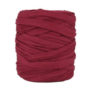 Trapilho bordeaux (sortent de ruban plat) - Bobine, pelote de t-shirt yarn, Hooked, zpagetti, trapillo. Fil de tissu recyclé en jersey pour crochet, tricot, tissage, macramé, bijoux