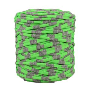 Trapilho rayé vert gris - Bobine, pelote de t-shirt yarn, Hooked, zpagetti, trapillo. Fil de tissu recyclé en jersey pour crochet, tricot, tissage, macramé, bijoux
