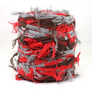 Trapilho rouge gris marron - Bobine, pelote de t-shirt yarn, Hooked, zpagetti, trapillo. Fil de tissu recyclé en jersey pour crochet, tricot, tissage, macramé, bijoux