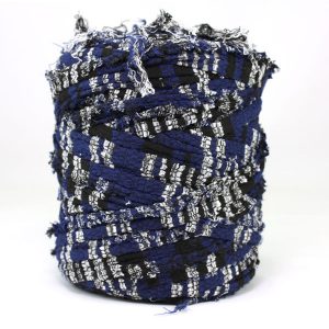 Trapilho bleu blanc - Bobine, pelote de t-shirt yarn, Hooked, zpagetti, trapillo. Fil de tissu recyclé en jersey pour crochet, tricot, tissage, macramé, bijoux